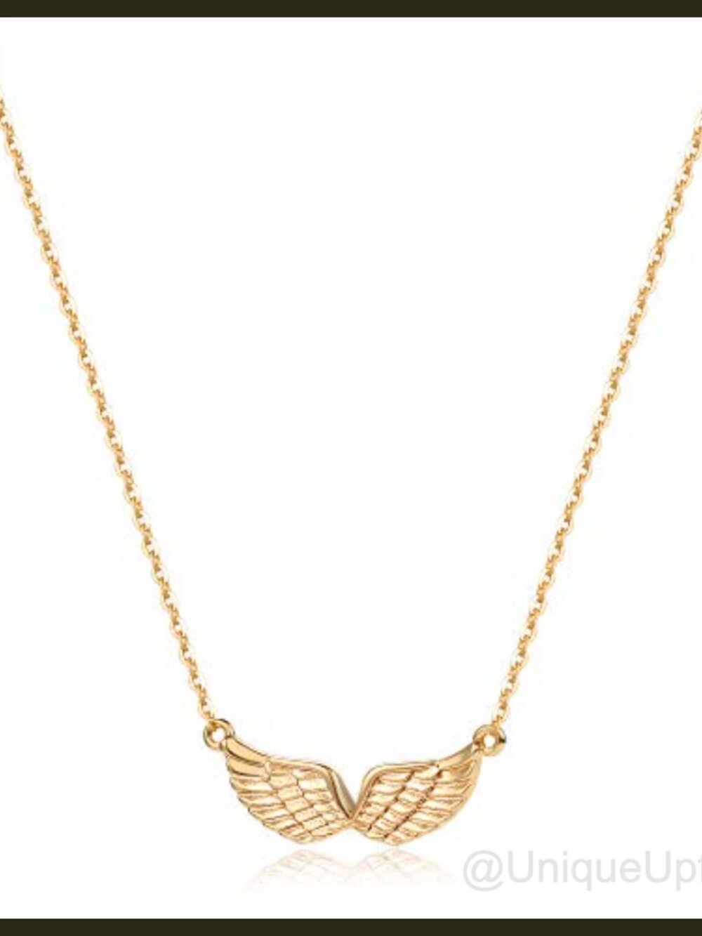 Dainty 18K Gold Plated Angel Wings Pendant Necklace for Women